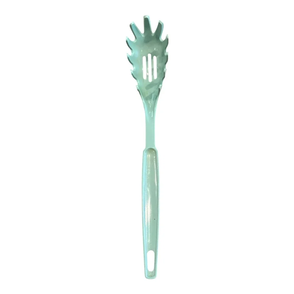 Vintage EKCO USA Aqua Blue Spaghetti Pasta Server‎ Spoon Kitchen Utensil